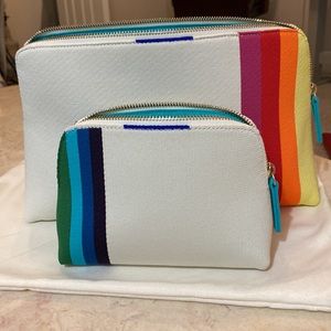 Rothys Candy Stripe Vanity Set in Pink & Green